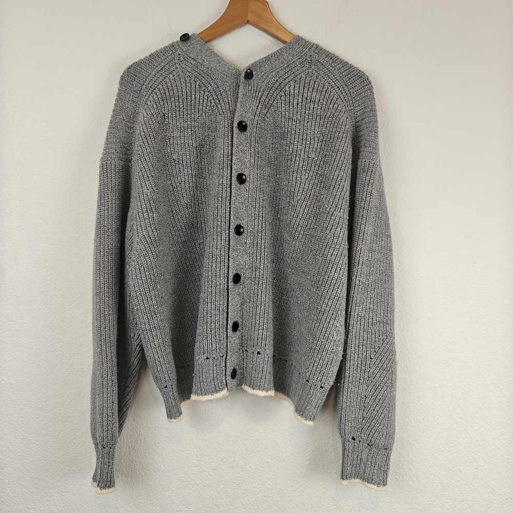 Proenza Schouler White Label Double V Neck Wool Cardigan Sz LG Women's - Picture 12 of 16